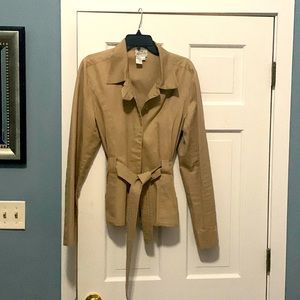 Long Elegant Legs casual khaki belted jacket